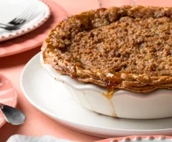 Tarte crumble aux pêches