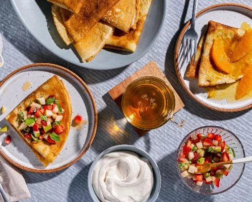 Crêpes de base, trois façons